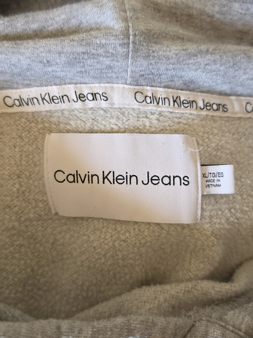 Calvin Klein Jeans Heather Gray Logo Hoodie Sweatshirt